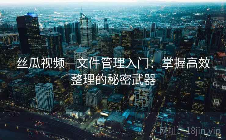 丝瓜视频—文件管理入门：掌握高效整理的秘密武器