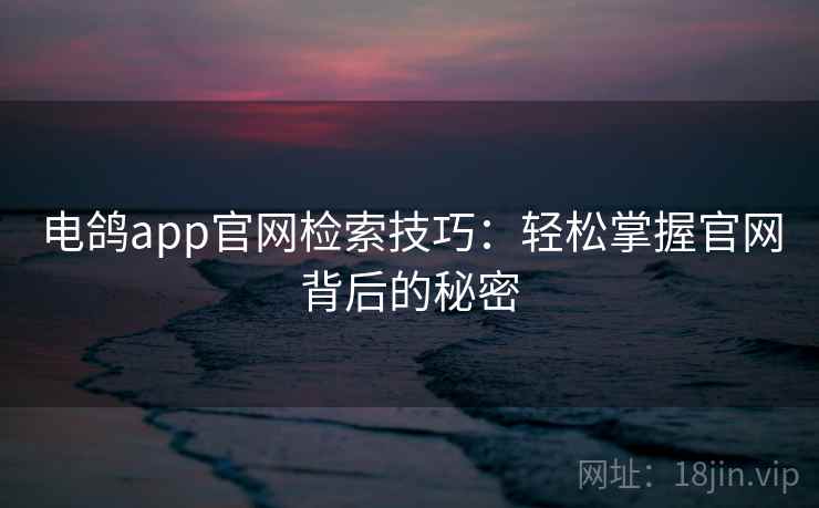 电鸽app官网检索技巧：轻松掌握官网背后的秘密