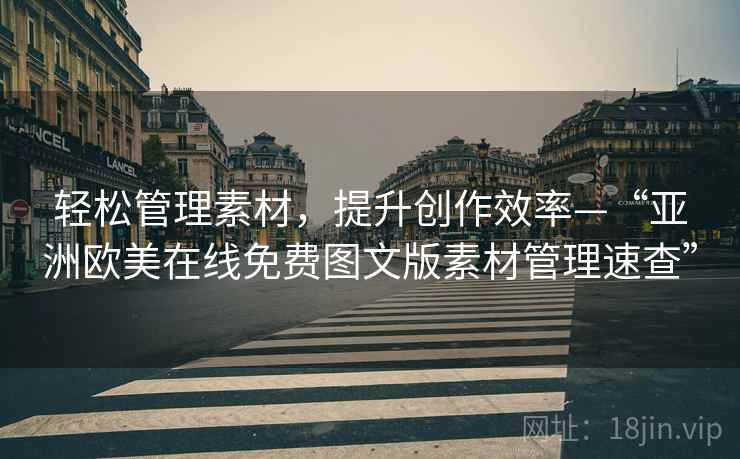 轻松管理素材，提升创作效率—“亚洲欧美在线免费图文版素材管理速查”